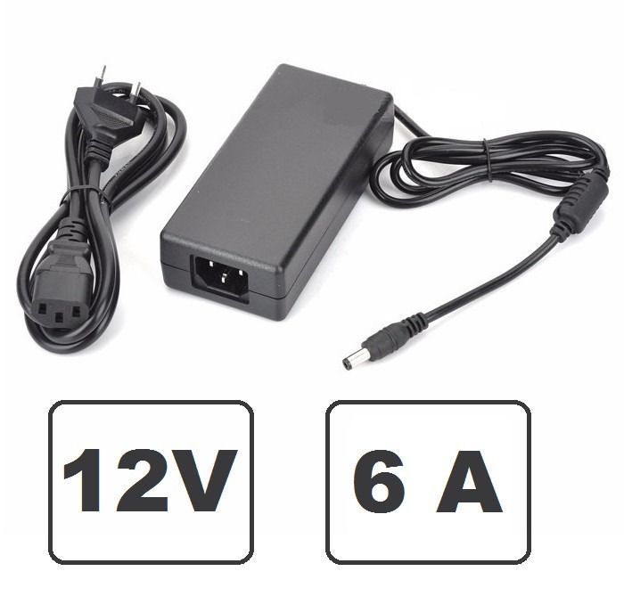 12V 6A Power Supply Adapter Converter 100-240V AC to DC 12 Volt 72W