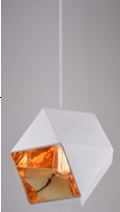 Geometric White and Gold Pendant Lamp, E27 Base Type