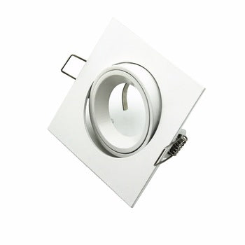 White Square Fixture, 3" Cut Out