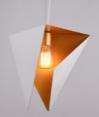 Inverted Triangle White and Gold Pendant Lamp, E27 Base Type